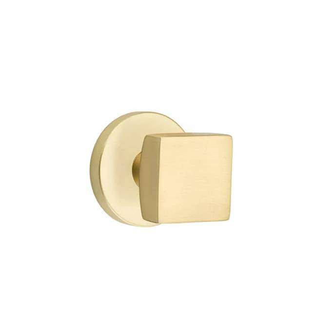 Emtek - Dummy, Disk Rosette, Square Knob, US4 - Satin Brass