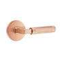 Emtek - Select Passage, Disk Rosette SRG, L-Square Stem SRG, Knurled Handle SRG LH - Satin Rose Gold