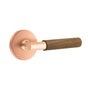 Emtek - Select Dummy, Disk Rosette Satin Rose Gold, T-Bar Stem Satin Rose Gold, Dark Walnut Handle - Satin Rose Gold