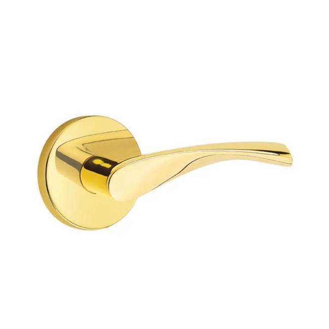 Emtek - Passage, Disk Rosette, Triton Lever, LH, US3NL - Unlacquered Brass