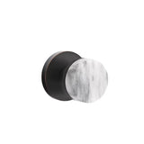 Emtek - Dummy, Disk Rosette US10B, Conical Stem US10B, White Marble Knob - Oil Rubbed Bronze