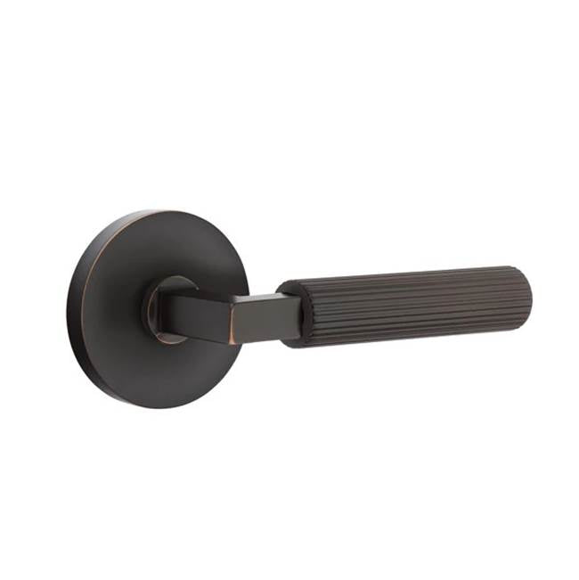 Emtek - Dummy, Disc Rosette US10B, L-Square Stem US10B, Straight Knurled Handle US10B - Oil Rubbed Bronze