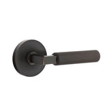 Emtek - Concealed Fastener, Passage, Disc Rosette US10B, L-Square Stem US10B, Straight Knurled Handle US10B - Oil Rubbed Bronze
