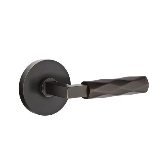 Emtek - Privacy, Disc Rosette US10B, L-Square Stem US10B, Tribeca Handle US10B RH - Oil Rubbed Bronze