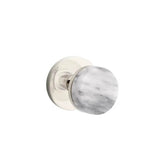 Emtek - Dummy, Disk Rosette US14, Conical Stem US14, White Marble Knob - Polished Nickel