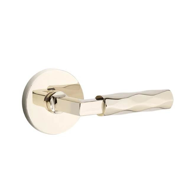 Emtek - Privacy, Disc Rosette US14, L-Square Stem US14, Tribeca Handle US14 LH - Polished Nickel