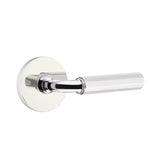 Emtek - Privacy, Disk Rosette US26, R-Bar Stem US26, Faceted Handle US26 LH - Polished Chrome