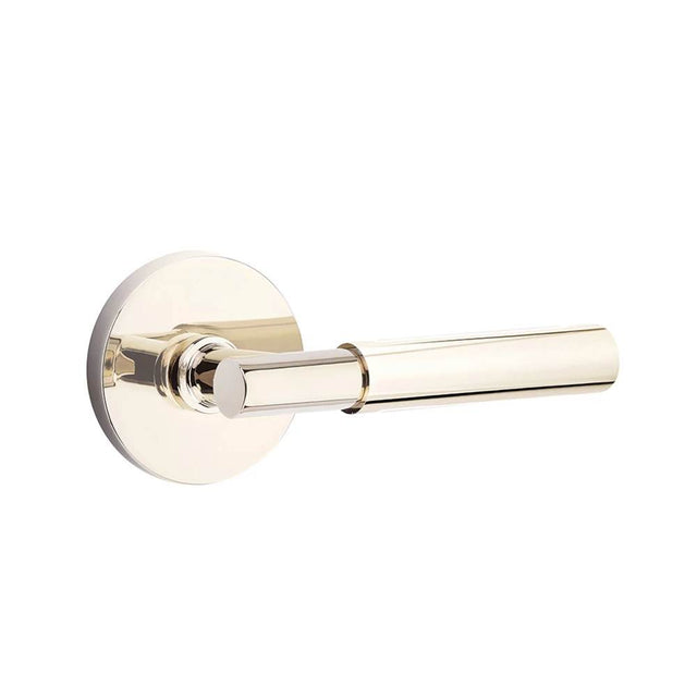 Emtek - Select Privacy, Disk Rosette US14, T-Bar Stem US14, Smooth Handle US14 LH - Polished Nickel