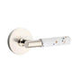 Emtek - Select Privacy, Disk Rosette US14, T-Bar Stem US14, Light Terrazzo Handle, RH - Polished Nickel