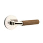 Emtek - Select Dummy, Disk Rosette US14, R-Bar Stem US14, Dark Walnut Handle - Polished Nickel