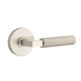 Emtek - Dummy, Disc Rosette US15, L-Square Stem US15, Straight Knurled Handle US15 - Satin Nickel