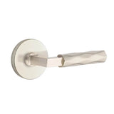 Emtek - Privacy, Disc Rosette US15, L-Square Stem US15, Tribeca Handle US15 RH - Satin Nickel