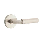 Emtek - Passage, Disk Rosette US15, R-Bar Stem US15, Faceted Handle US15 LH - Satin Nickel