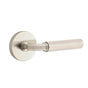 Emtek - Privacy, Disk Rosette US15, R-Bar Stem US15, Faceted Handle US15 RH - Satin Nickel