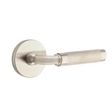 Emtek - Passage, Disk Rosette US15, R-Bar Stem US15, Knurled Handle US15 LH - Satin Nickel