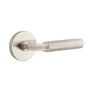 Emtek - Privacy, Disk Rosette US15, R-Bar Stem US15, Straight Knurled Handle US15 RH - Satin Nickel
