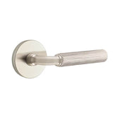 Emtek - Passage, Disk Rosette US15, R-Bar Stem US15, Straight Knurled Handle US15 RH - Satin Nickel