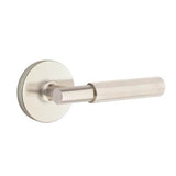 Emtek - Privacy, Disc Rosette US15, T-Bar Stem US15, Faceted Handle US15 LH - Satin Nickel