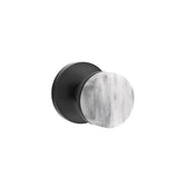 Emtek - Concealed Fastener Passage, Disk Rosette US19, Conical Stem US19, White Marble Knob - Flat Black