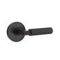 Emtek - Concealed Fastener, Privacy, Disc Rosette US19, L-Square Stem US19, Straight Knurled Handle US19 - Flat Black