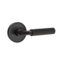 Emtek - Concealed Fastener Passage, Disk Rosette US19, R-Bar Stem US19, Faceted Handle US19 - Flat Black