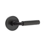 Emtek - Concealed Fastener Privacy, Disk Rosette US19, R-Bar Stem US19, Knurled Handle US19 - Flat Black