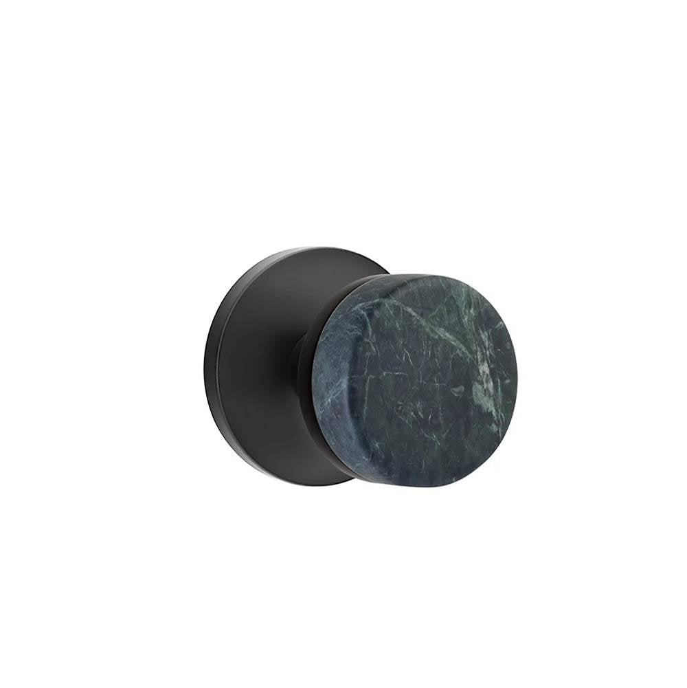 Emtek - Select Dummy, Disk Rosette US19, Conical Stem US19, Green Marble Knob - Flat Black