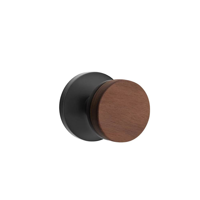 Emtek - Select Dummy, Disk Rosette US19, Conical Stem US19, Dark Walnut Knob - Flat Black