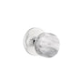 Emtek - Concealed Fastener Passage, Disk Rosette US26, Conical Stem US26, White Marble Knob - Polished Chrome