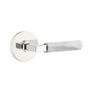 Emtek - Concealed Fastener, Passage, Disc Rosette US26, L-Square Stem US26, White Marble Handle - Polished Chrome