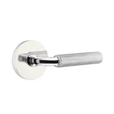 Emtek - Passage, Disk Rosette US26, R-Bar Stem US26, Straight Knurled Handle US26 RH - Polished Chrome