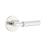 Emtek - Privacy, Disc Rosette US26, T-Bar Stem US26, Faceted Handle US26 RH - Polished Chrome