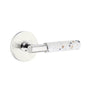 Emtek - Select Passage, Disk Rosette US26, T-Bar Stem US26, Light Terrazzo Handle, LH - Polished Chrome