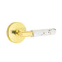 Emtek - Select Passage, Disk Rosette US3NL, T-Bar Stem US3NL, Light Terrazzo Handle, LH - Unlacquered Brass