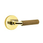 Emtek - Select Privacy, Disk Rosette US3NL, R-Bar Stem US3NL, Dark Walnut Handle, RH - Unlacquered Brass