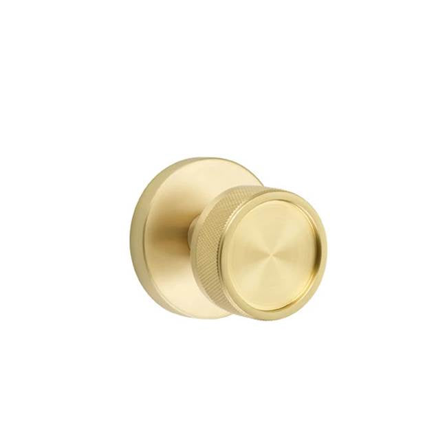 Emtek - Dummy, Disk Rosette US4, Conical Stem US4, Knurled Knob US4 - Satin Brass