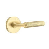 Emtek - Privacy, Disk Rosette US4, R-Bar Stem US4, Straight Knurled Handle US4 LH - Satin Brass