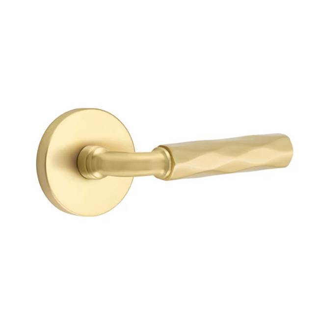 Emtek - Privacy, Disk Rosette US4, R-Bar Stem US4, Tribeca Handle US4 RH - Satin Brass