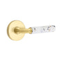 Emtek - Select Passage, Disk Rosette US4, R-Bar Stem US4, Light Terrazzo Handle, RH - Satin Brass