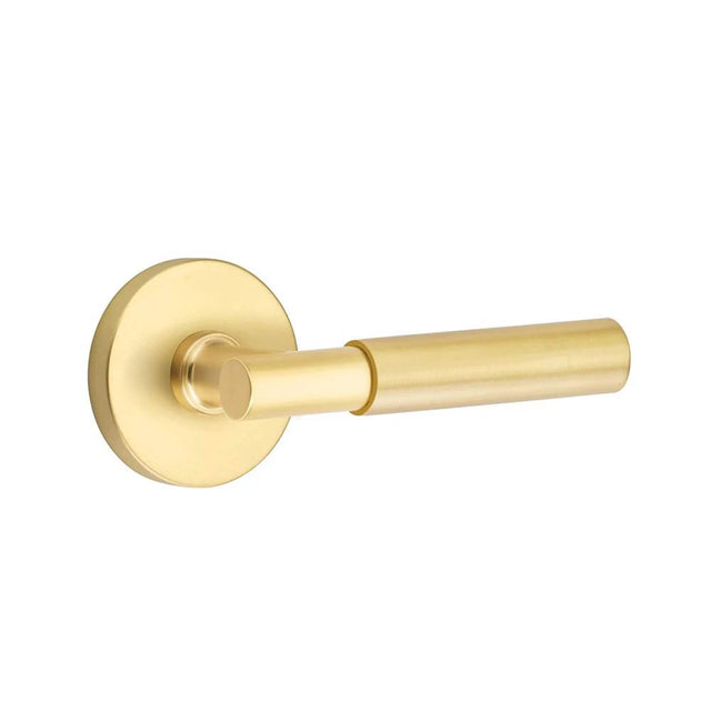 Emtek - Select Privacy, Disk Rosette US4, T-Bar Stem US4, Smooth Handle US4 LH - Satin Brass
