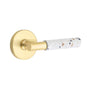 Emtek - Select Passage, Disk Rosette US4, T-Bar Stem US4, Light Terrazzo Handle, RH - Satin Brass