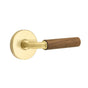 Emtek - Select Passage, Disk Rosette US4, R-Bar Stem US4, Dark Walnut Handle, RH - Satin Brass