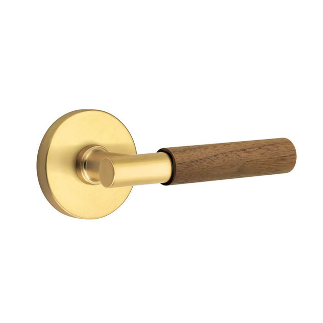 Emtek - Select Passage, Disk Rosette US7, T-Bar Stem US7, Dark Walnut Handle, LH - French Antique