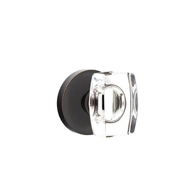 Emtek - Privacy, Disk Rosette, Windsor Crystal Knob, US10B - Oil Rubbed Bronze