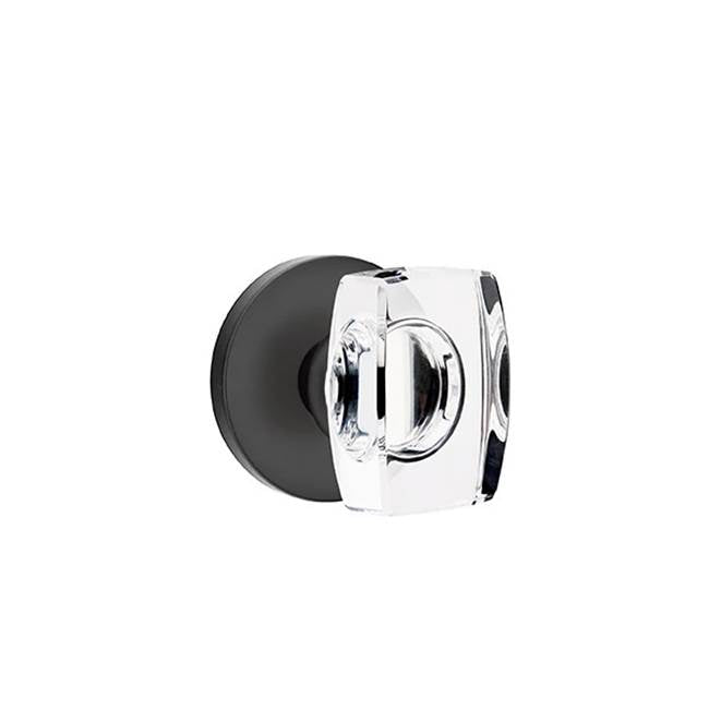 Emtek - Passage, Disk Rosette, Windsor Crystal Knob, US19 - Flat Black