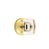 Emtek - Passage, Disk Rosette, Windsor Crystal Knob, US3NL - Unlacquered Brass