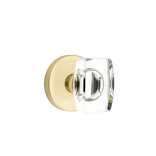 Emtek - Dummy, Disk Rosette, Windsor Crystal Knob, US4 - Satin Brass