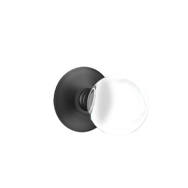 Emtek - Dummy, Modern Rosette, Bristol Crystal Knob, US19 - Flat Black