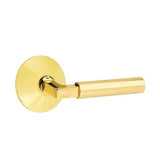Emtek - Privacy, Modern Rosette, Hercules Lever, LH, US3NL - Unlacquered Brass