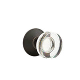 Emtek - Passage, Modern Rosette, Modern Disc Crystal Knob, US10B - Oil Rubbed Bronze